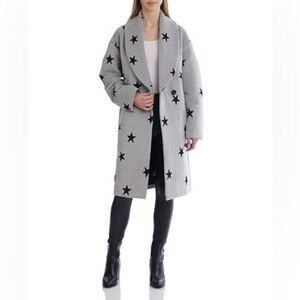 Avec Les Filles double-face star-print cocoon coat Medium